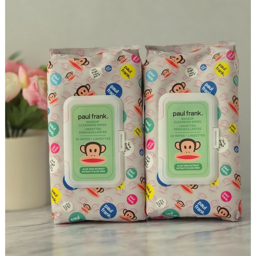 Paul Frank Aloe Vera Makeup Cleansing Wipes 40ct x2 Julius Monkey